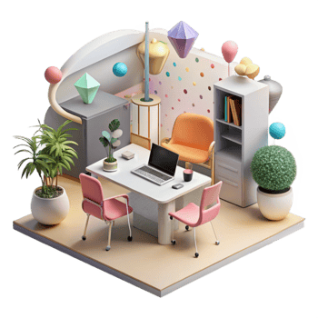 extraordinary minimalist Modern Office Environment Teamwork Spirit Transparent Background professional png
