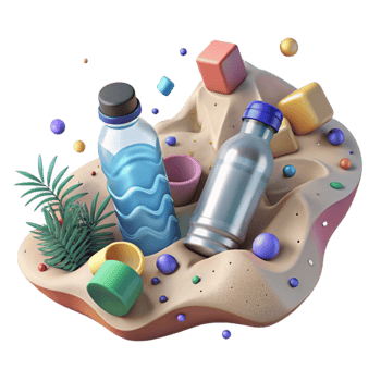 stunning vintage Plastic Bottles Littering Beach Shore Cutout premium png