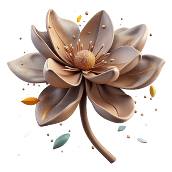 serene rustic Isolated of a Wilted Flower with Brown Petals and Stem genuine png