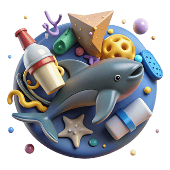 vibrant artistic Plastic Pollution Harming Marine Ecosystem Cutout original png