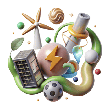 vibrant modern Renewable Energy Icons Set on Transparent Background exclusive png