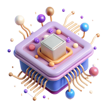 beautiful creative Quantum Computer with Circuits Isolated on White authentic png