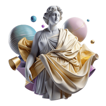 extraordinary contemporary Greek Statue Drapery Folds White Marble Isolated genuine png