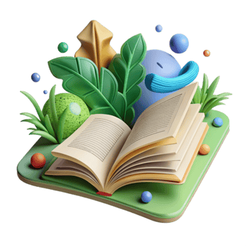 stunning rustic Open Book with Green Leaf Bookmark Transparent Isolated genuine png