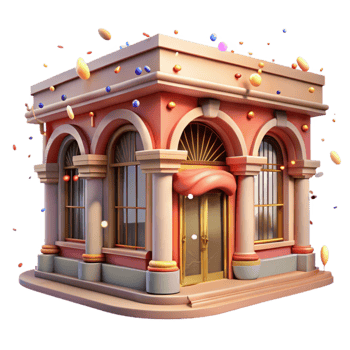 impressive rustic Historic Building Facade with Warm Lighting Isolated professional png