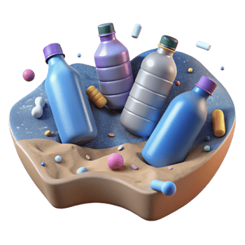 extraordinary traditional Plastic Bottles Littering Shoreline Cutout Graphic authentic png