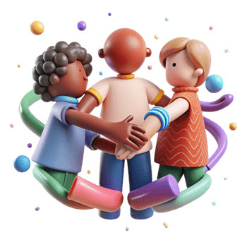 serene artistic Group of Diverse People Holding Hands Isolated Element professional png