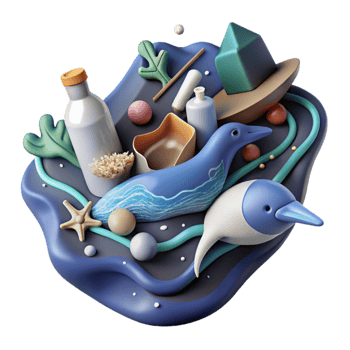 extraordinary artistic Plastic Pollution Harming Marine Ecosystem Cutout professional png