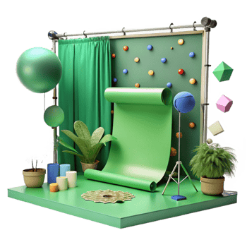 magnificent classic Green Screen Studio Setup Isolated Element high resolution png
