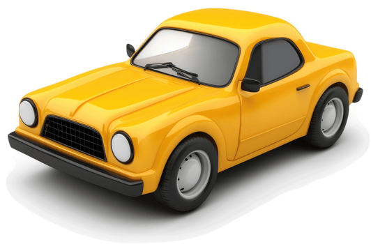 Classic yellow vintage coupe illustration. png