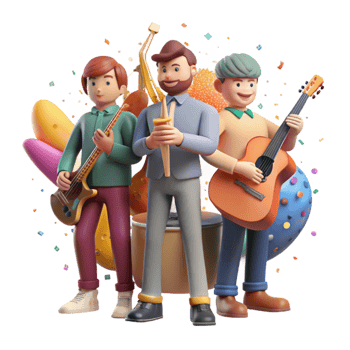 impressive minimalist Group Holding Musical Instruments Community Band Cutout authentic png