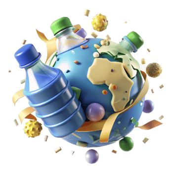 extraordinary vintage Recycled Plastic Bottles Forming Earth Isolated professional png