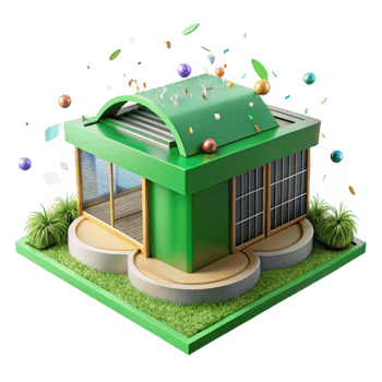 extraordinary artistic Green Roof on Modern Building Transparent Cutout png