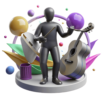 vibrant traditional Kora Player Silhouette Isolated Element png