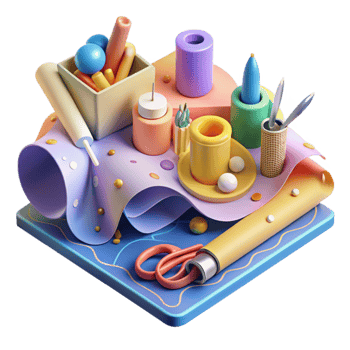 vibrant minimalist Perspective Drawing Tools Set Isolated authentic png