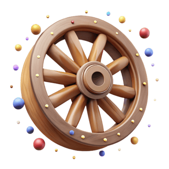 dramatic vintage Old Wagon Wheel Wooden Spokes Transparent Background original png