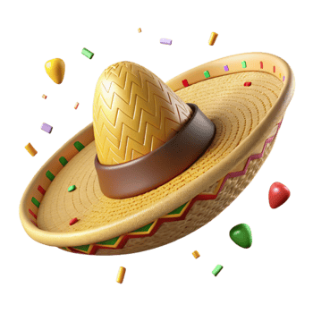 dramatic rustic Mexican Sombrero Wide Brimmed Hat Woven Straw Isolated Transparent Background professional png