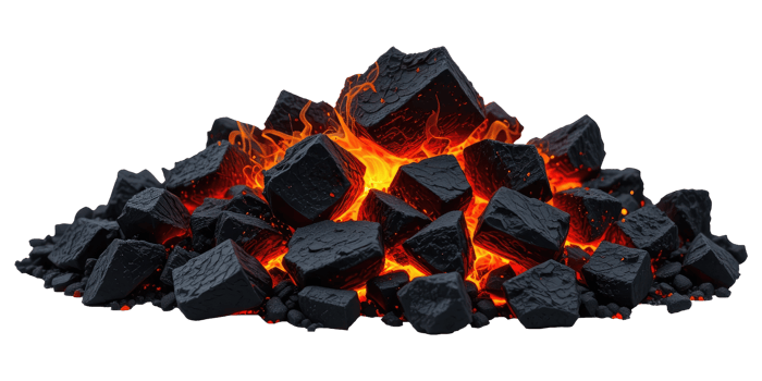 Glowing Hot Charcoal Embers Isolated Flame Effect png