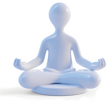 Light-blue figure in a seated meditation pose. png
