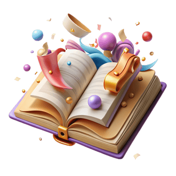 elegant vintage Historical Narrative Open Book with Quill Pen Isolated premium png