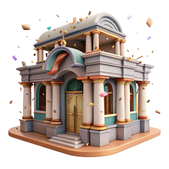 beautiful abstract Historical Building Facade Isolated with Detailed Texture detailed png