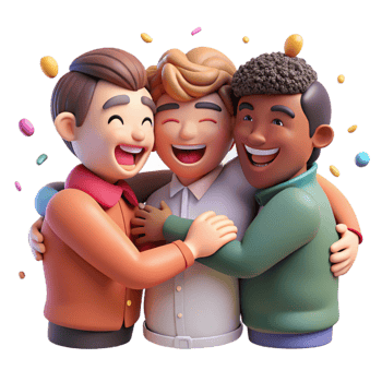 stunning traditional Group Hugging and Smiling Together Cutout detailed png
