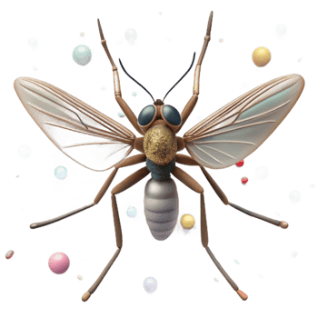 impressive vintage Mosquito Top View Isolated with Detailed Wings original png