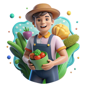 extraordinary vintage Local Farmer Holding Fresh Vegetables Cutout detailed png