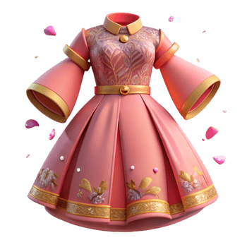 stunning classic Pink Hmong Dress with Intricate Embroidery Transparent Background premium png