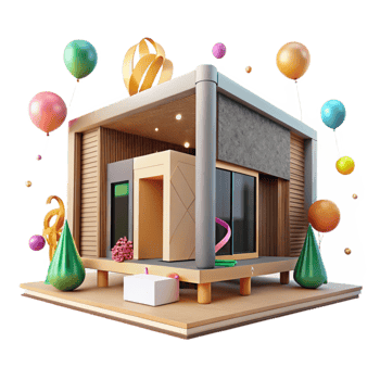 dramatic rustic Prefabricated House Cutout with Modern Design premium png