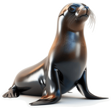 Detailed digital rendering of a sea lion. png