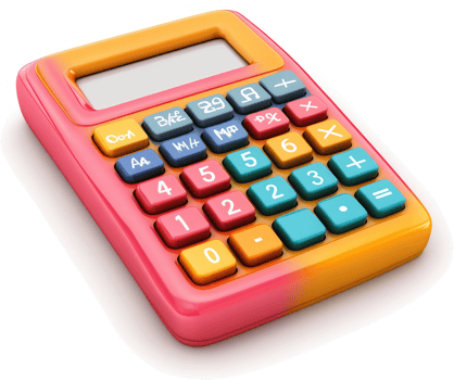 Colorful electronic calculator with numerical keys. png