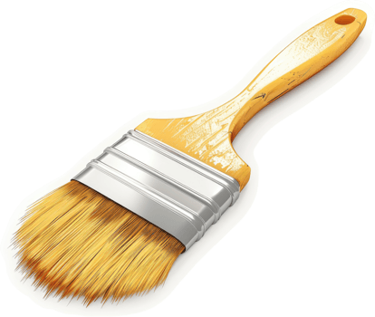 Used paintbrush isolated on white background. png