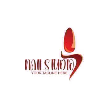 nail logo design for nail studio or salon with creative illustration vector