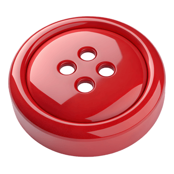 Red Glossy Sewing Button , 3D Circular Plastic Fastener Macro Product Photo png