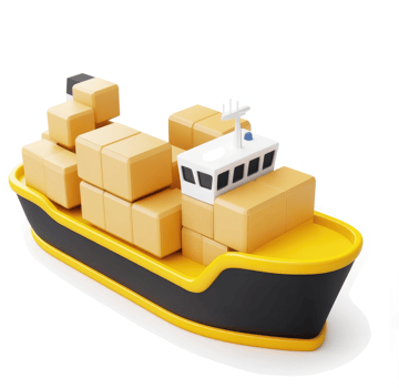 Cargo ship loaded with containers. png