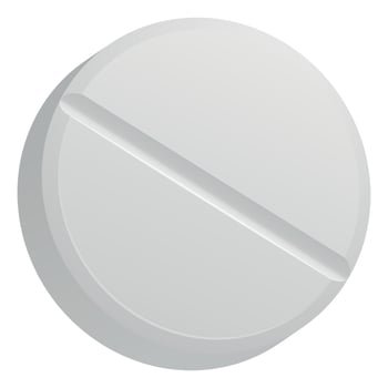 white pill icon isolated on white background vector