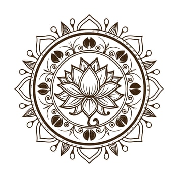 Hand drawn mandala lotus flower vector