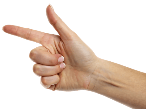 Realistic human hand making a pointing gesture on transparent background. Great for direction, commands, interaction, or instructional visual content. png