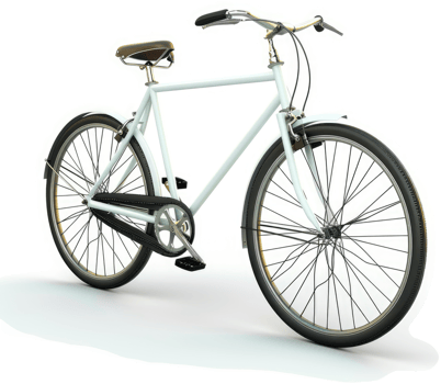 Classic white bicycle with vintage design features. png
