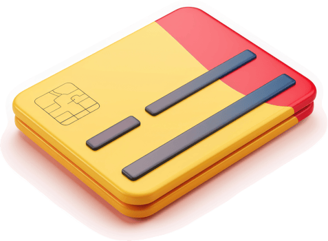 Colorful graphic illustration of a modern credit card. png