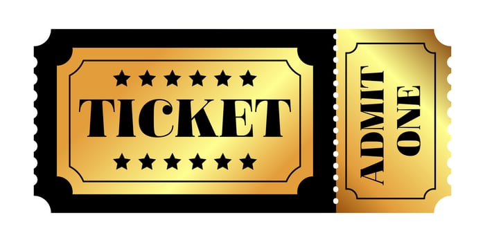 Golden Ticket providing Exclusive Access for Admission to Various Events and Celebrations vector