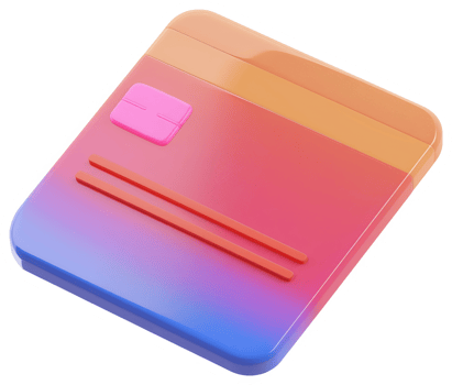 Colorful, stylized graphic representation of a credit card. png