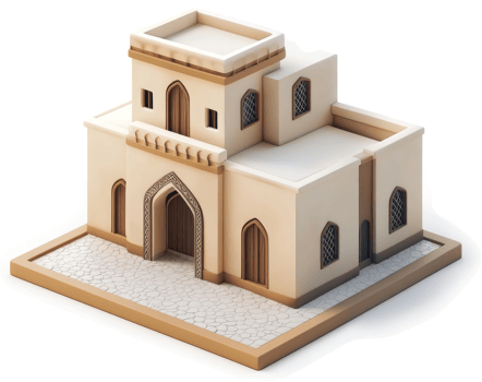 3d model of a traditional middle eastern home. png