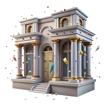 elegant contemporary Historic Building Facade Detailed Isolated Element genuine png