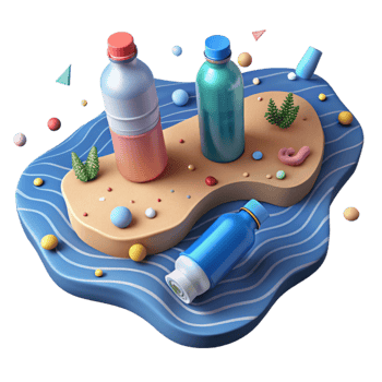 wonderful rustic Plastic Bottles Littering Shoreline Cutout Graphic exclusive png