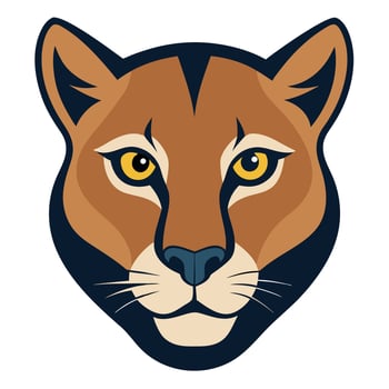 Iconic Puma Head Silhouette on White vector