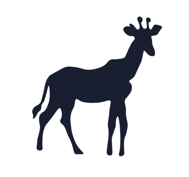 Giraffe Silhouette Illustration. Simple Animal Shape - Clean and simple dark silhouette of a giraffe. Transparent background. png