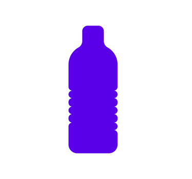 Purple Water Bottle Silhouette. Simple Drink Container - Clean and basic purple silhouette of a water bottle. Transparent background. png