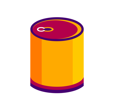 Colorful Can Illustration. Simple Container Icon. Minimalist Design of a Cylindrical Tin. Isolated Illustration. png